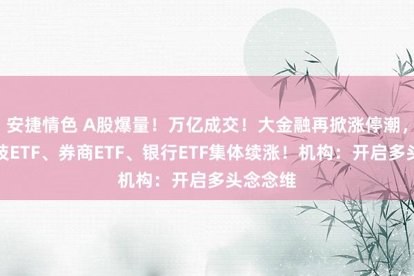 安捷情色 A股爆量！万亿成交！大金融再掀涨停潮，金融科技ETF、券商ETF、银行ETF集体续涨！机构：开启多头念念维