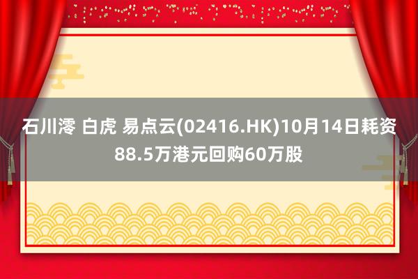 石川澪 白虎 易点云(02416.HK)10月14日耗资88.5万港元回购60万股