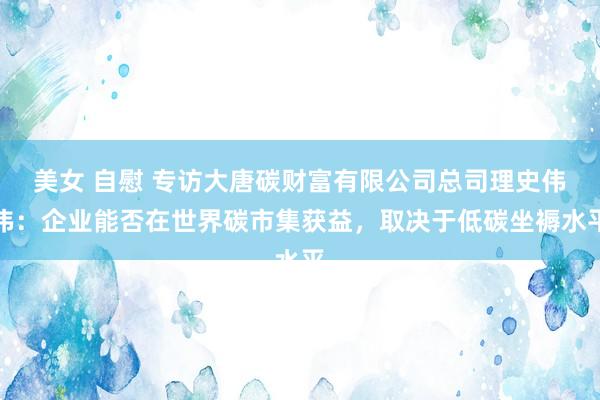 美女 自慰 专访大唐碳财富有限公司总司理史伟伟：企业能否在世界碳市集获益，取决于低碳坐褥水平