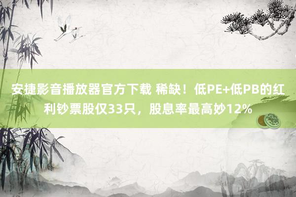 安捷影音播放器官方下载 稀缺！低PE+低PB的红利钞票股仅33只，股息率最高妙12%