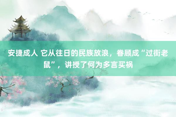 安捷成人 它从往日的民族放浪，眷顾成“过街老鼠”，讲授了何为多言买祸