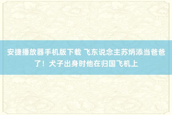 安捷播放器手机版下载 飞东说念主苏炳添当爸爸了！犬子出身时他在归国飞机上