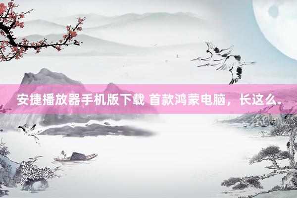 安捷播放器手机版下载 首款鸿蒙电脑，长这么.