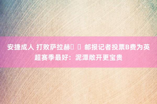 安捷成人 打败萨拉赫⁉️邮报记者投票B费为英超赛季最好：泥潭敞开更宝贵
